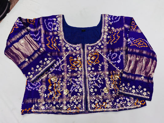 Pure gajji jacket blouse with handwork of marodi and zardosi