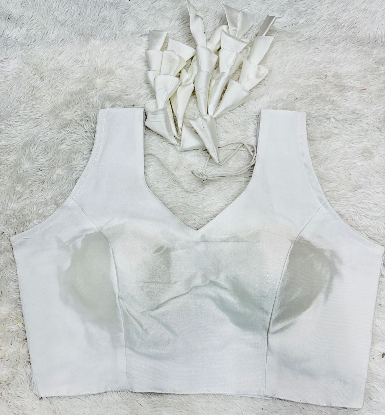 Taffeta silk plain Latkan blouse