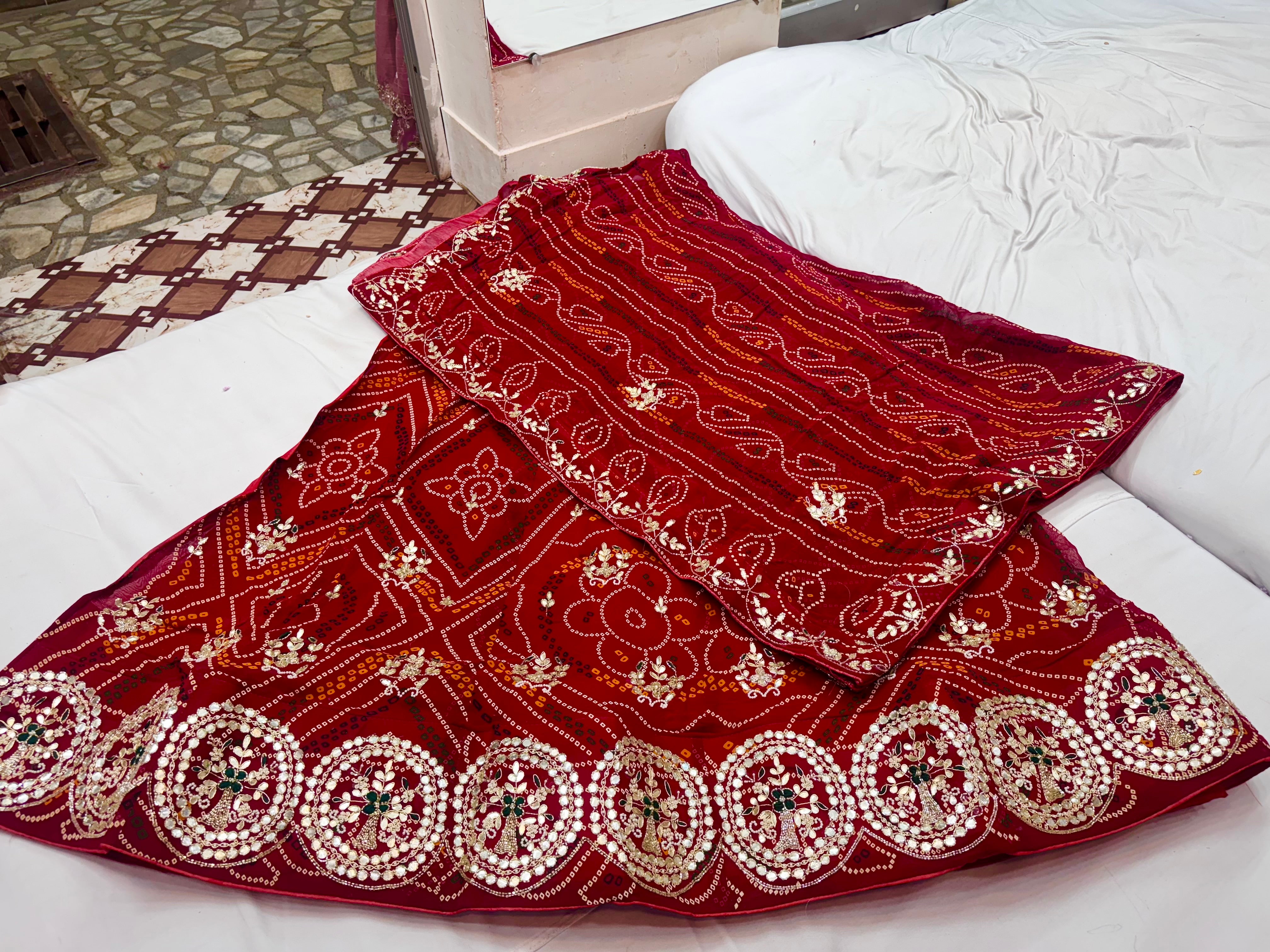 Chundri Lehnga with handwork of gottapatti and dabka