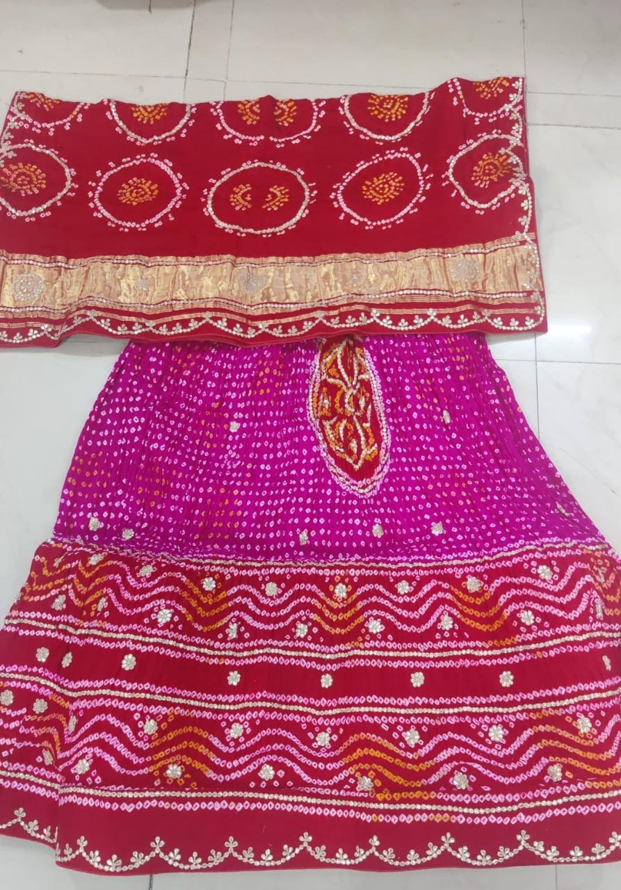 Pure gajji silk Fabianna  inspired lehnga with hand marodi work