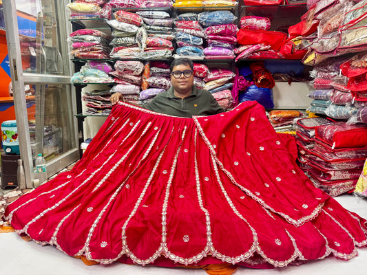 Ho Silk lehnga with gota and ari work