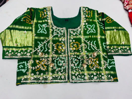 Pure gajji jacket blouse with handwork of marodi and zardosi