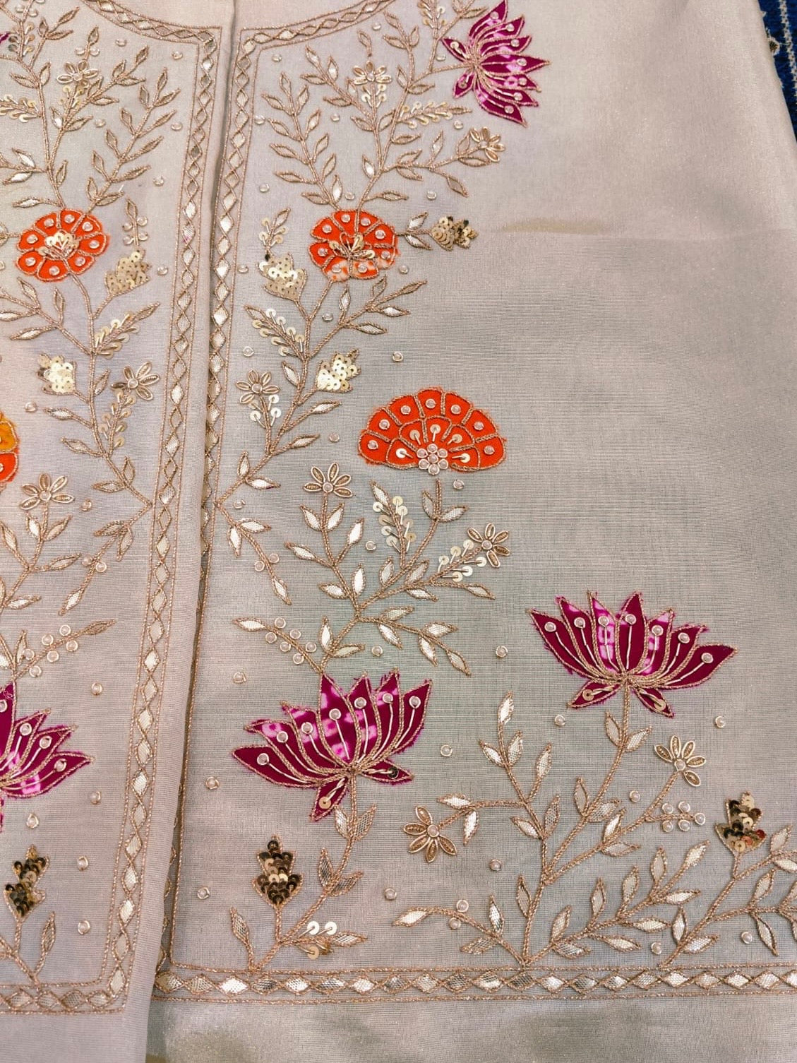 Pure Tissue Jackets with gajji patchwork