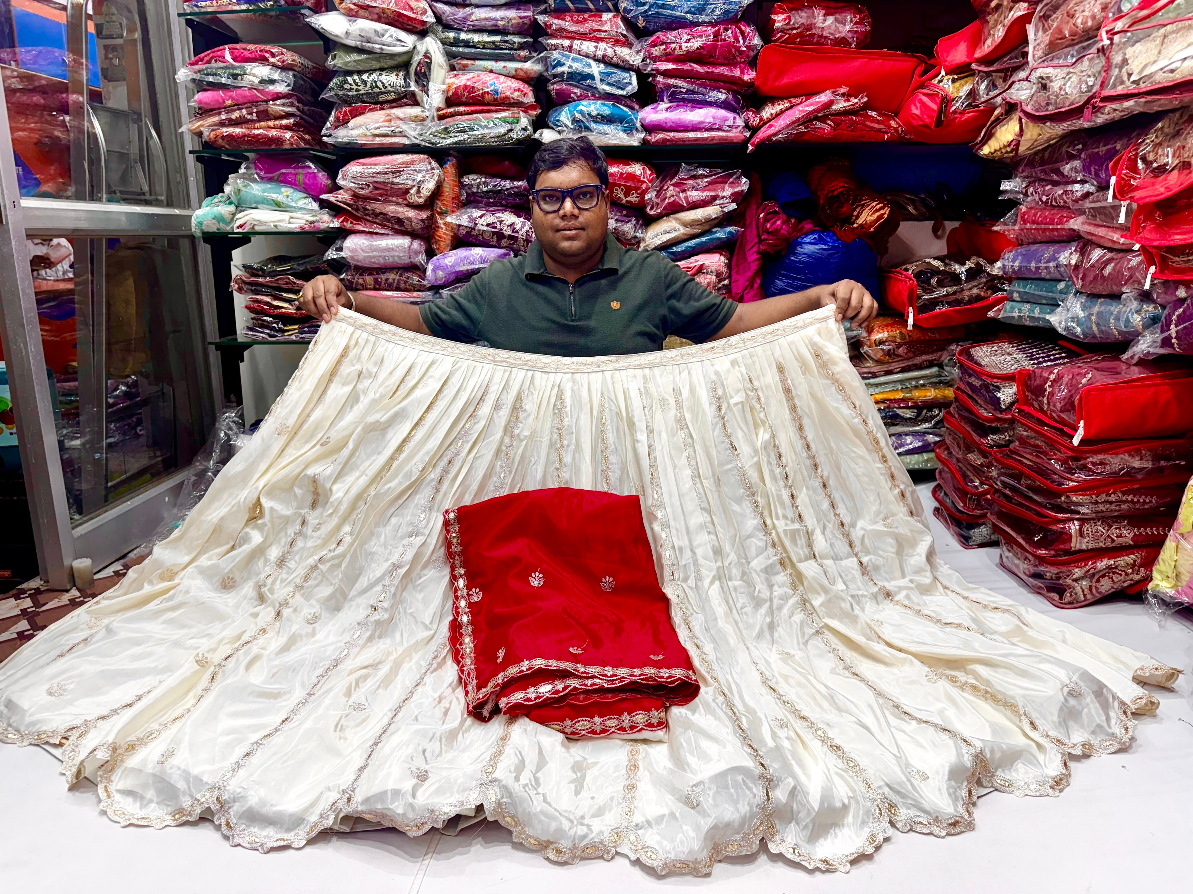 Ho Silk lehnga with gota and ari work
