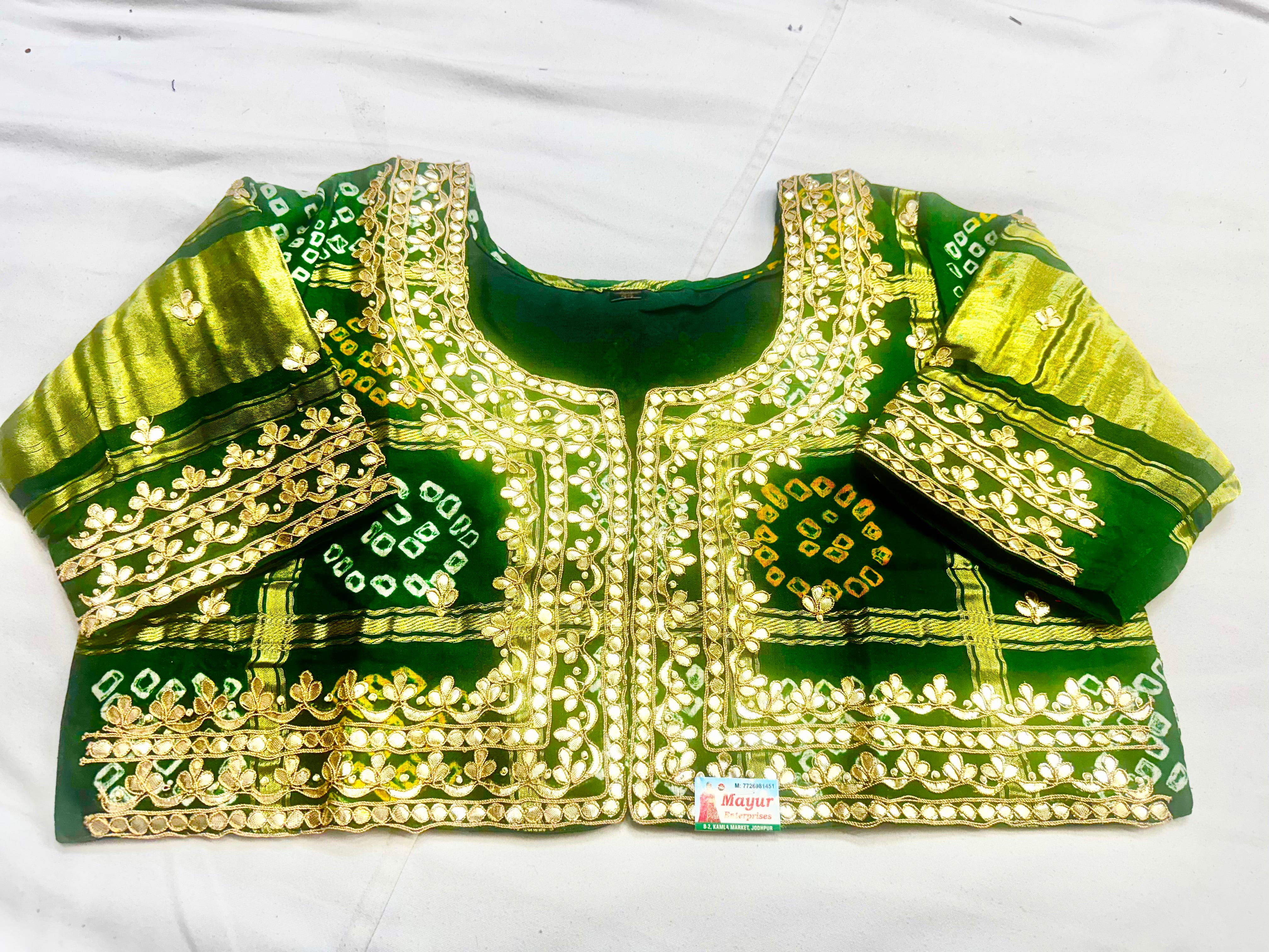 Pure gajji jacket blouse with handwork of marodi and zardosi