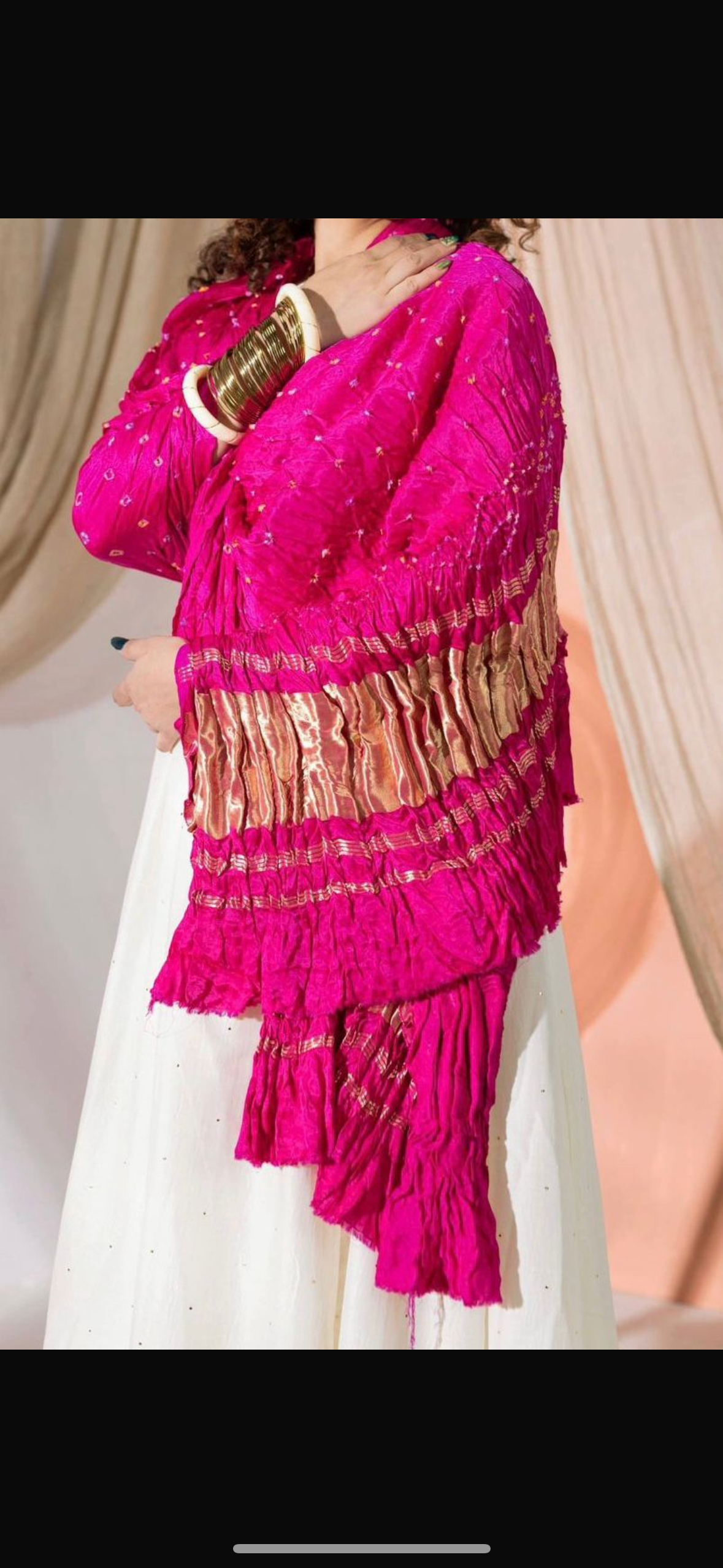Pure modal gajji silk hand bandhej dupattas