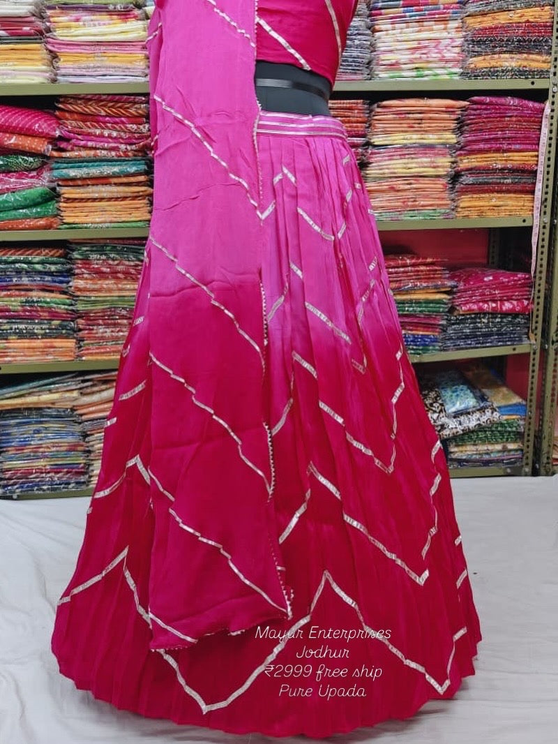 Upada pure ombrey lehnga with kacchipatti work