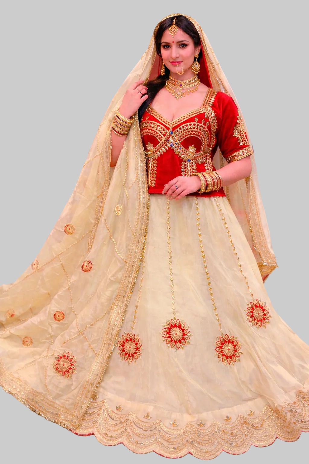 Beautiful kachipatti work lehnga with gajji aangi blouse and jaal odna