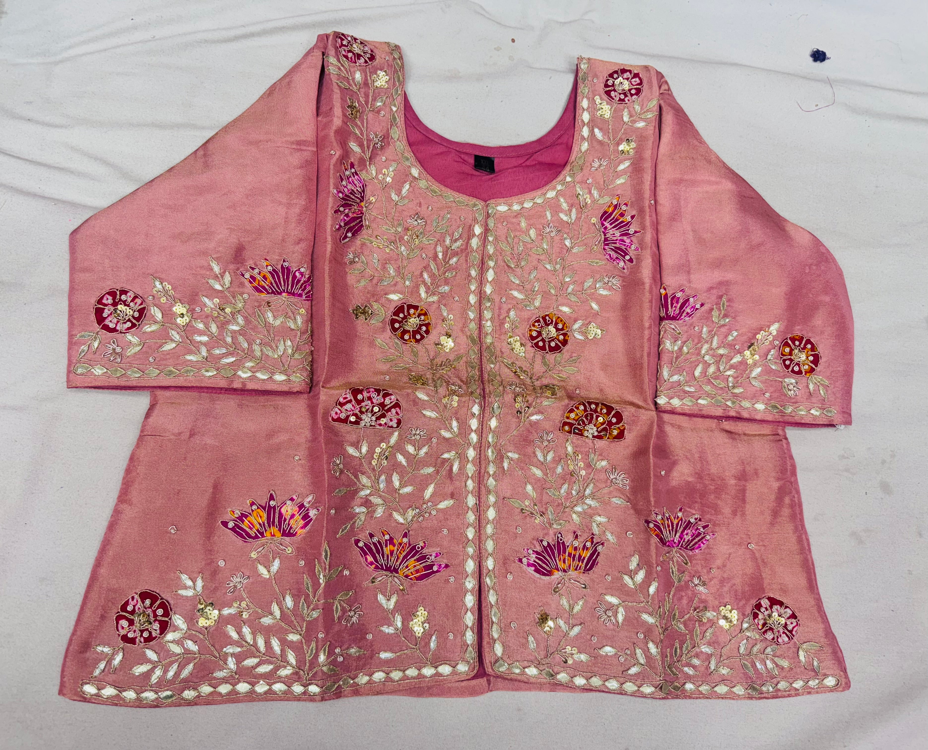 Pure Tissue Jackets with gajji patchwork