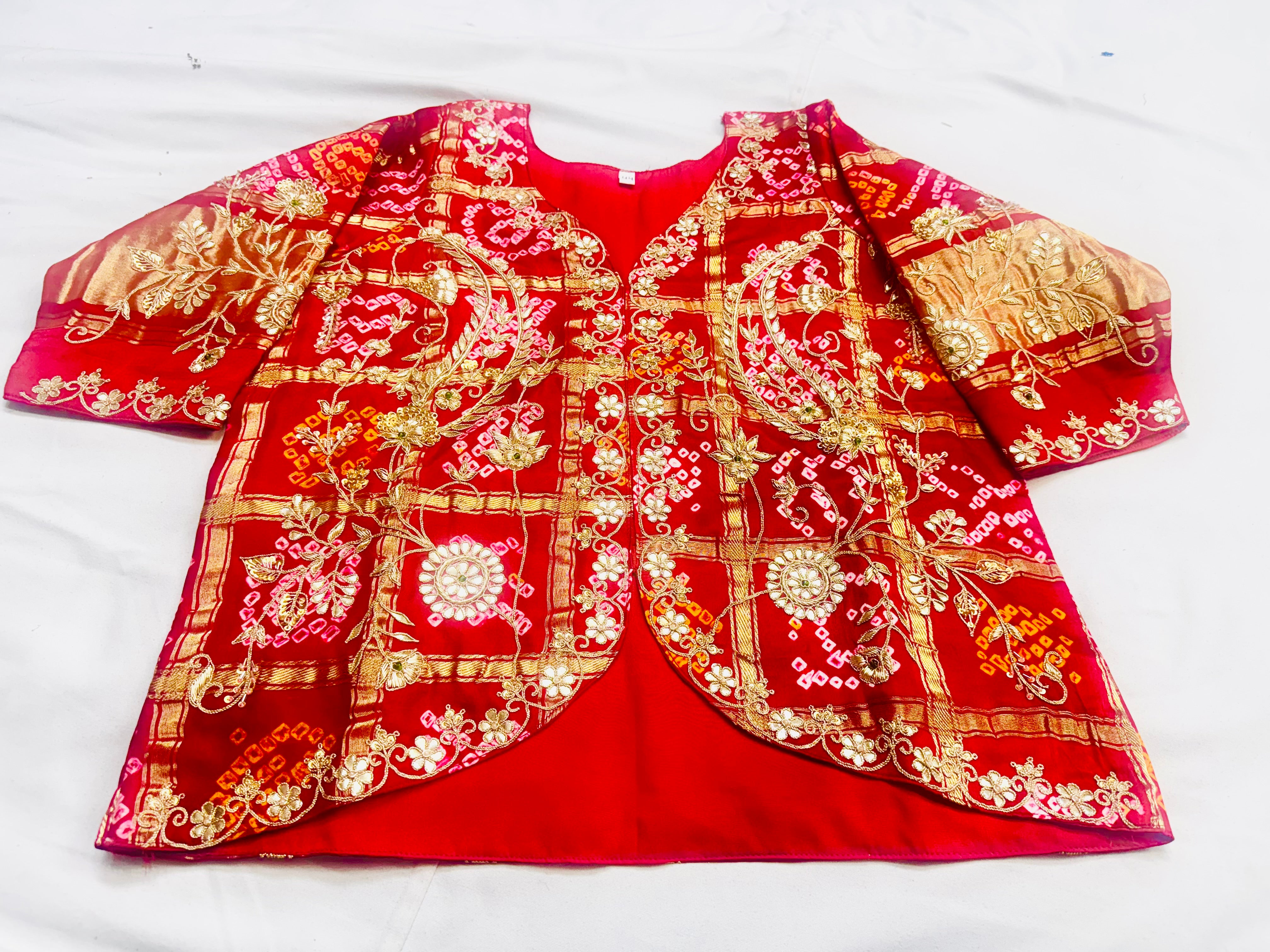 Pure gajji jacket blouse with handwork of marodi and zardosi
