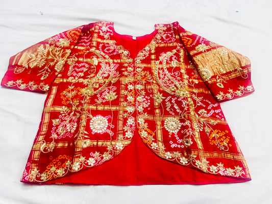 Pure gajji jacket blouse with handwork of marodi and zardosi