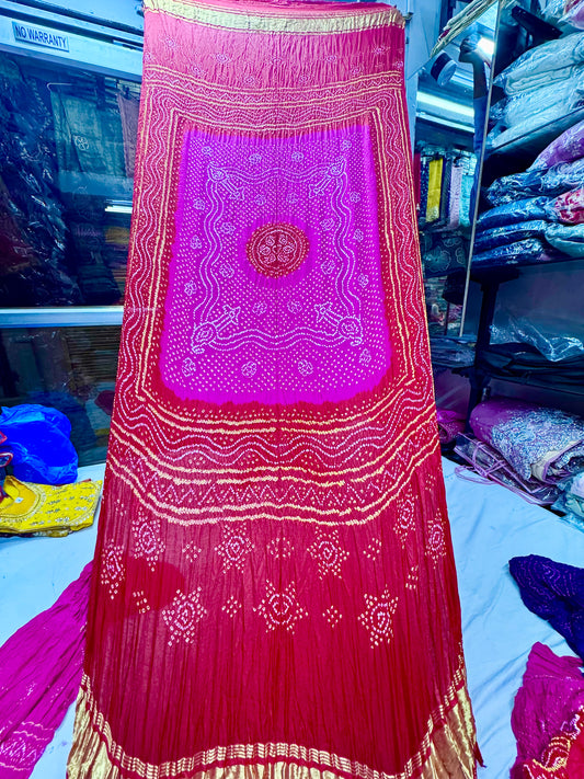 Chandrokhni pure gajji silk dupatta Red rani color