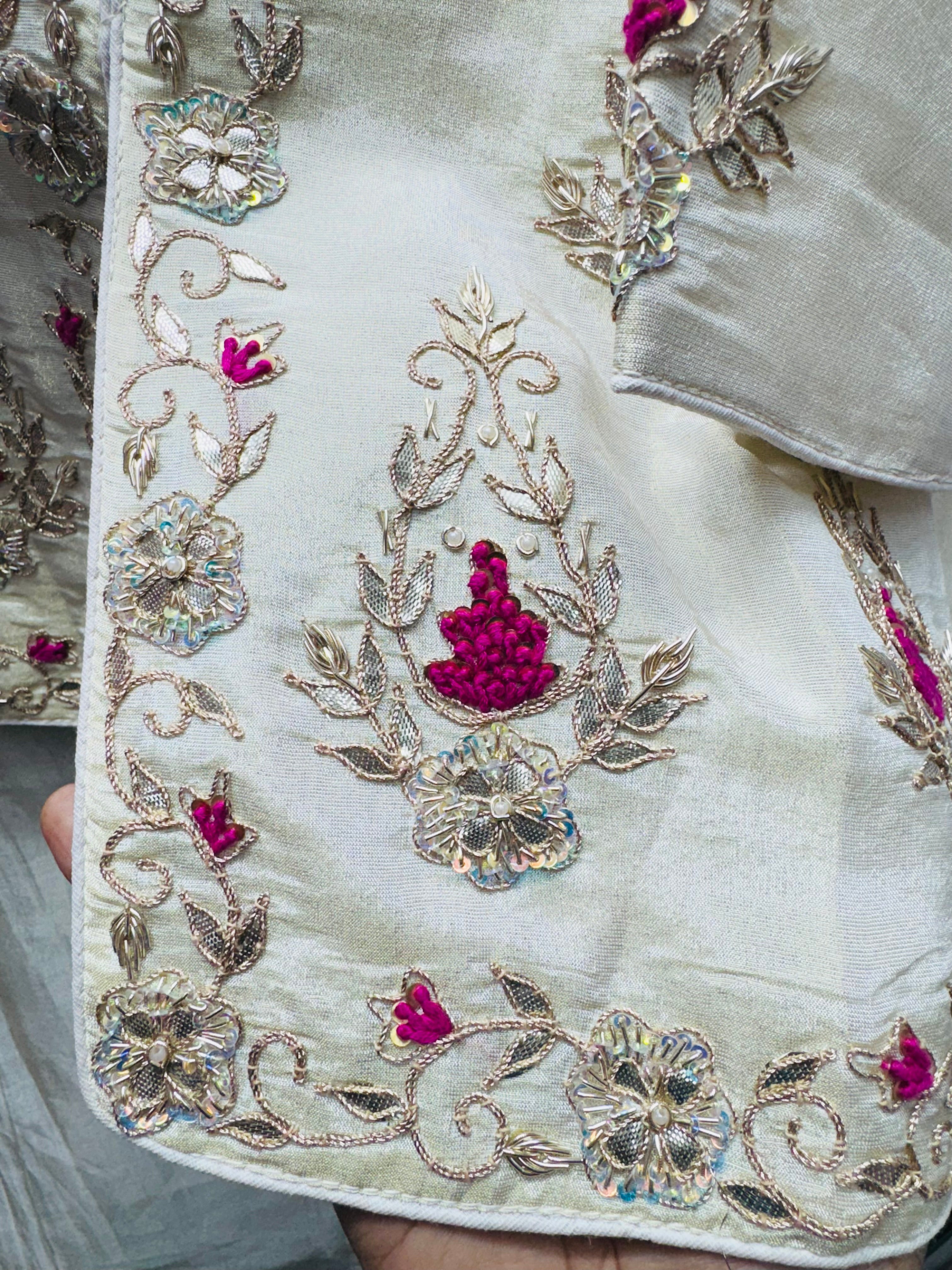 Tissue zardosi gottapatti lehnga
