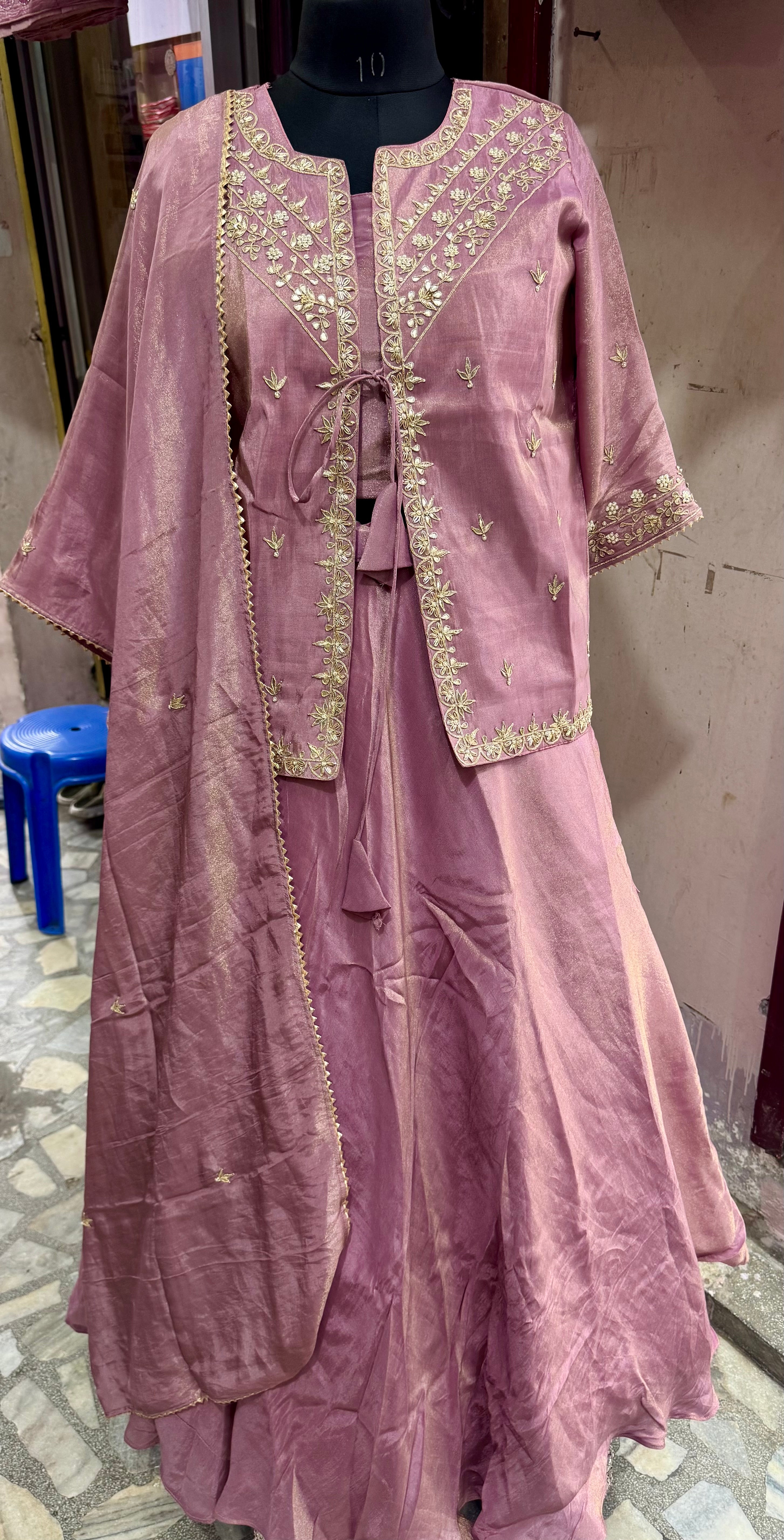 Pure Tissue zardosi work indowestern