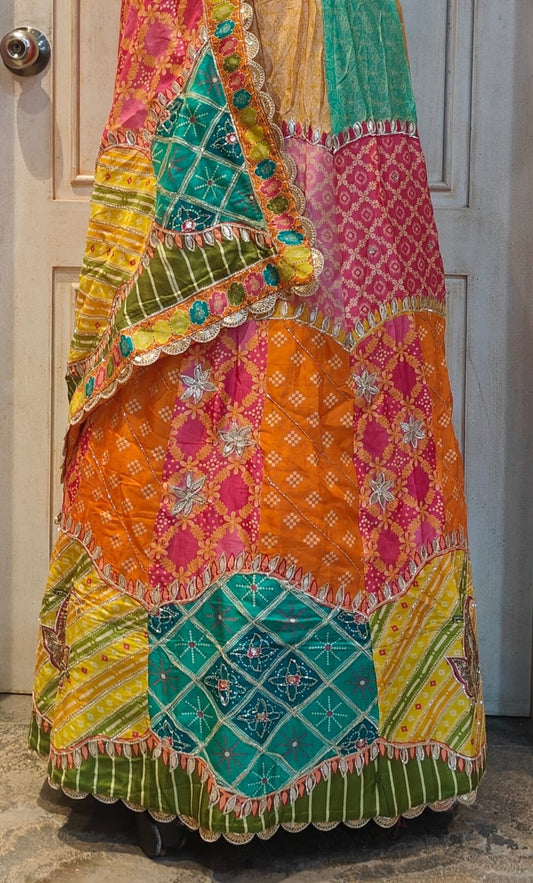 Multi colored designer Lehnga with handwork
