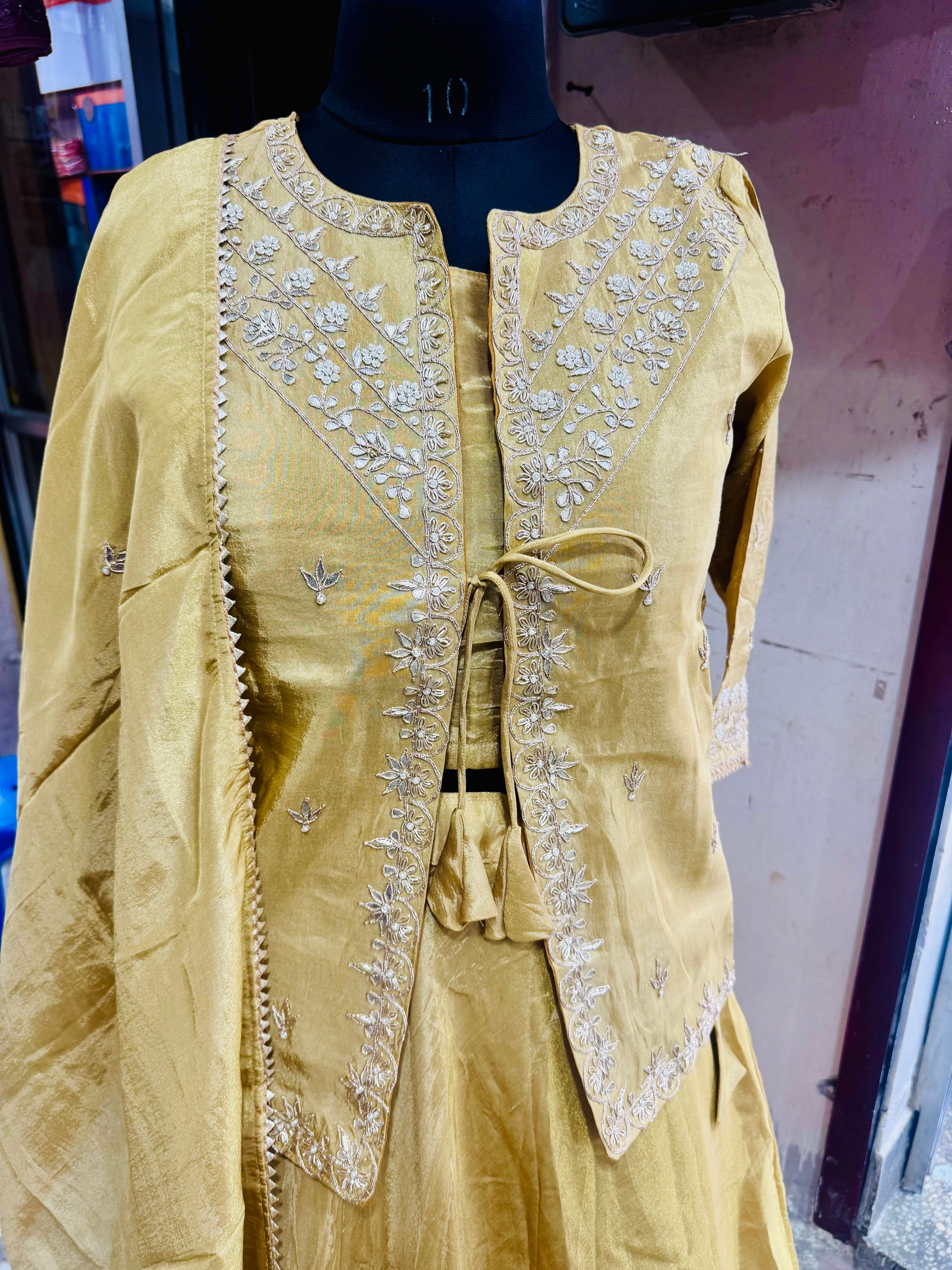 Pure Tissue zardosi work indowestern