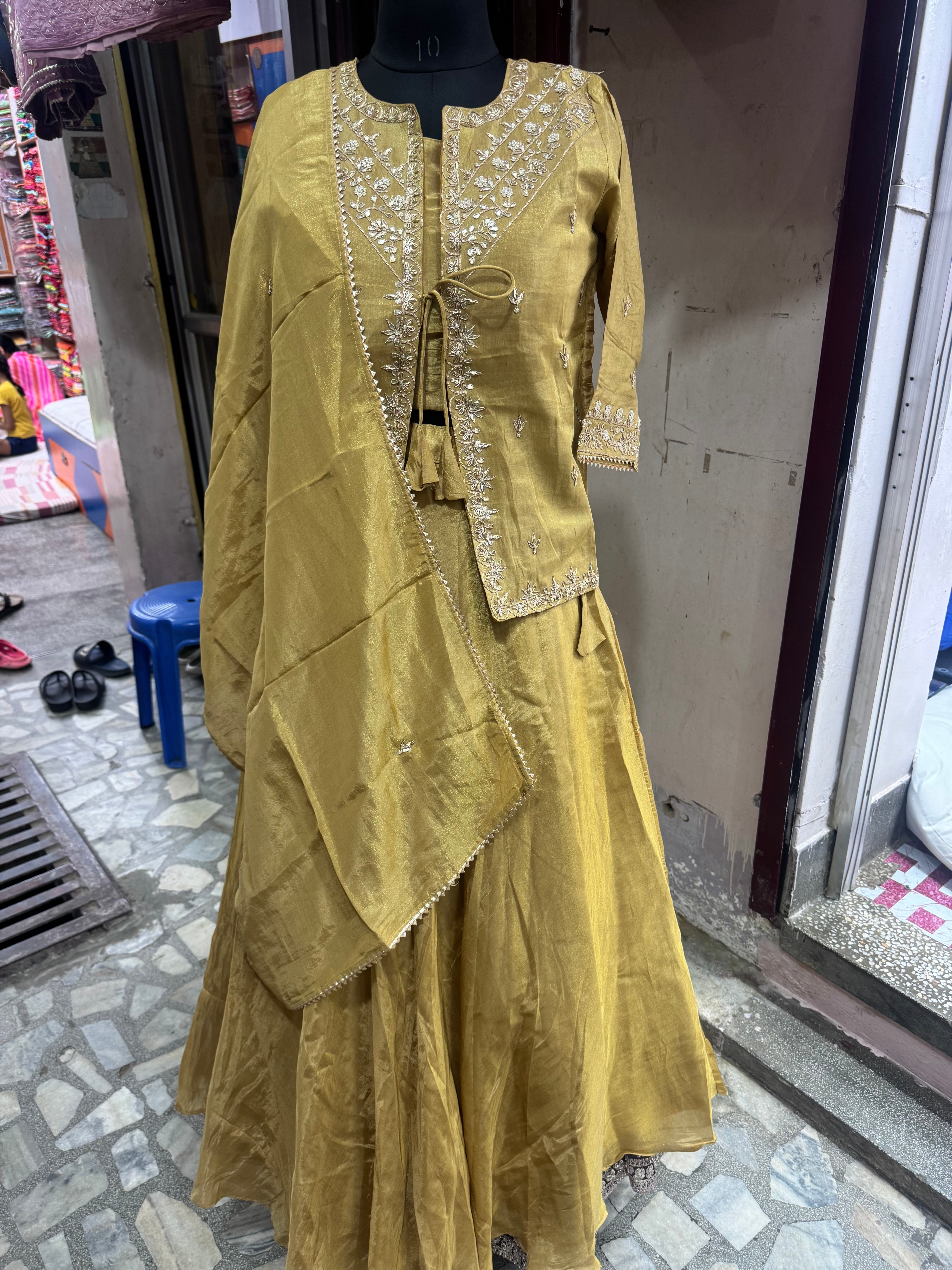 Pure Tissue zardosi work indowestern