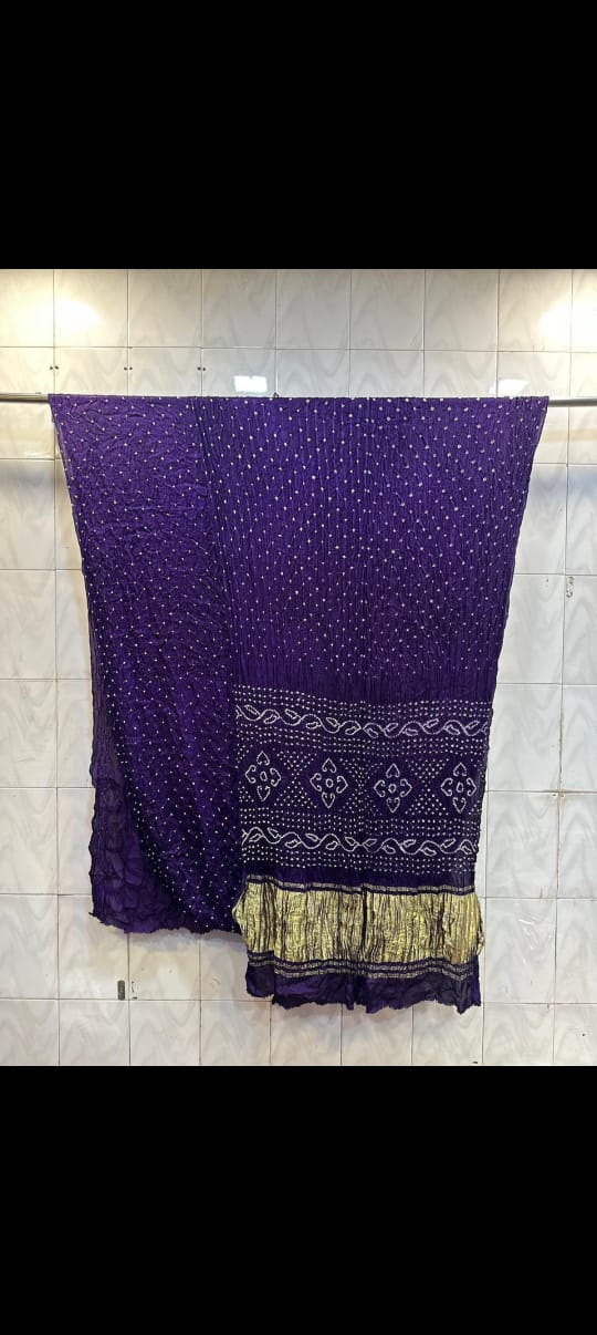 Gajji silk dani bandhej saree