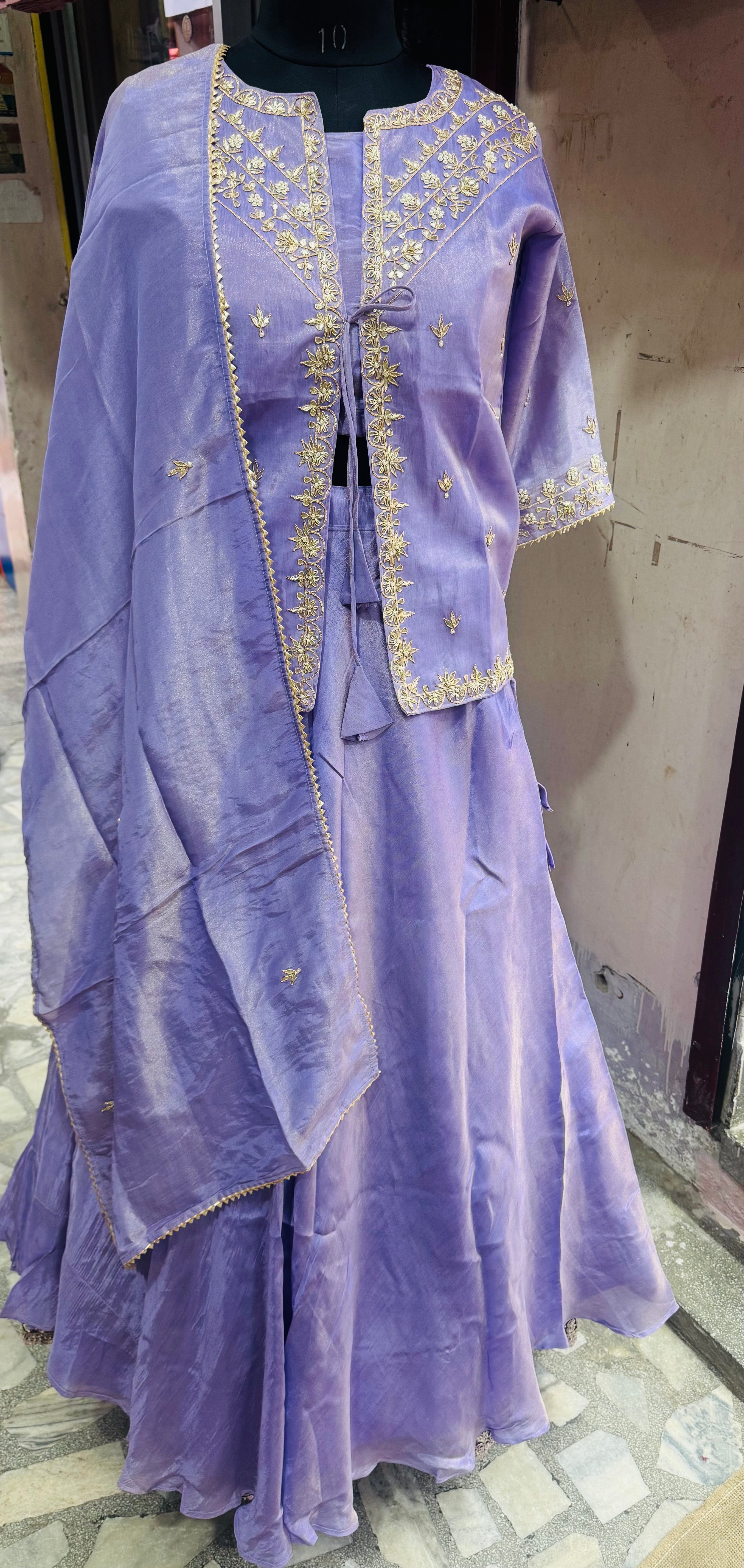 Pure Tissue zardosi work indowestern