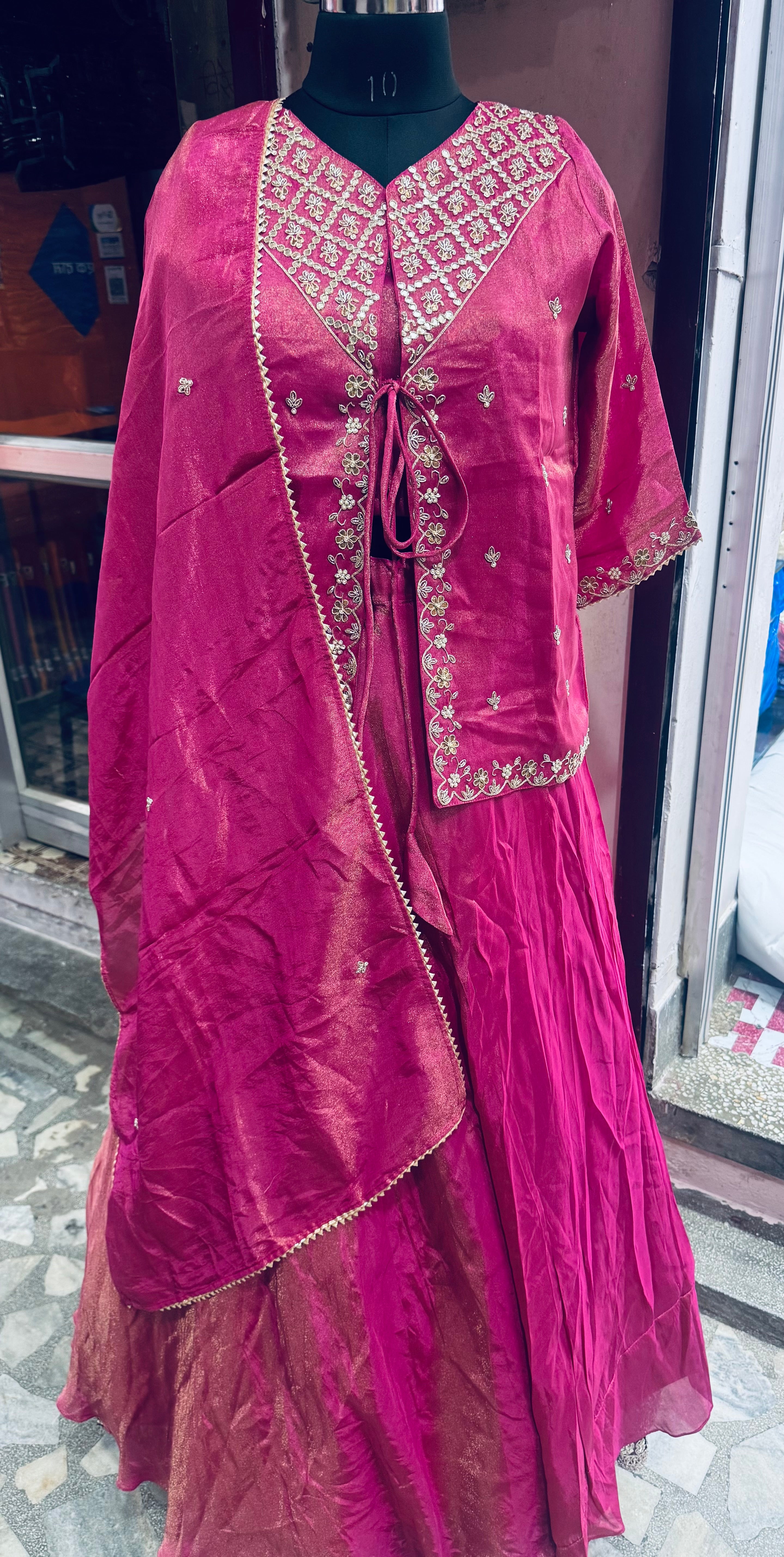 Pure Tissue zardosi work indowestern