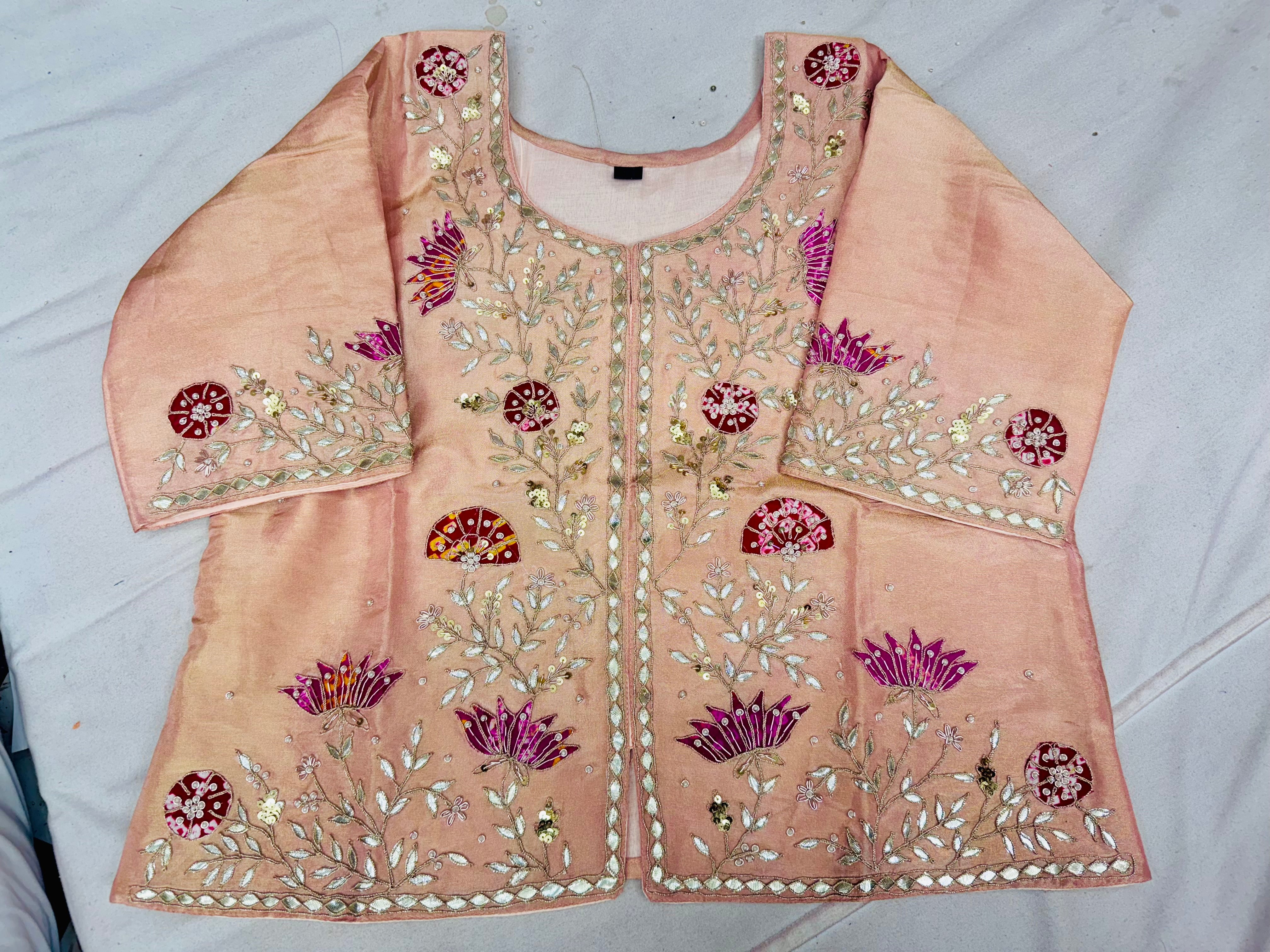 Pure Tissue Jackets with gajji patchwork