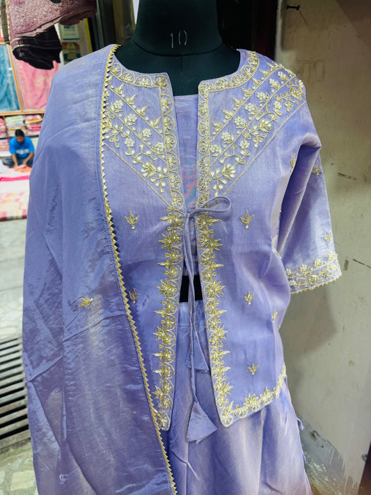 Pure Tissue zardosi work indowestern