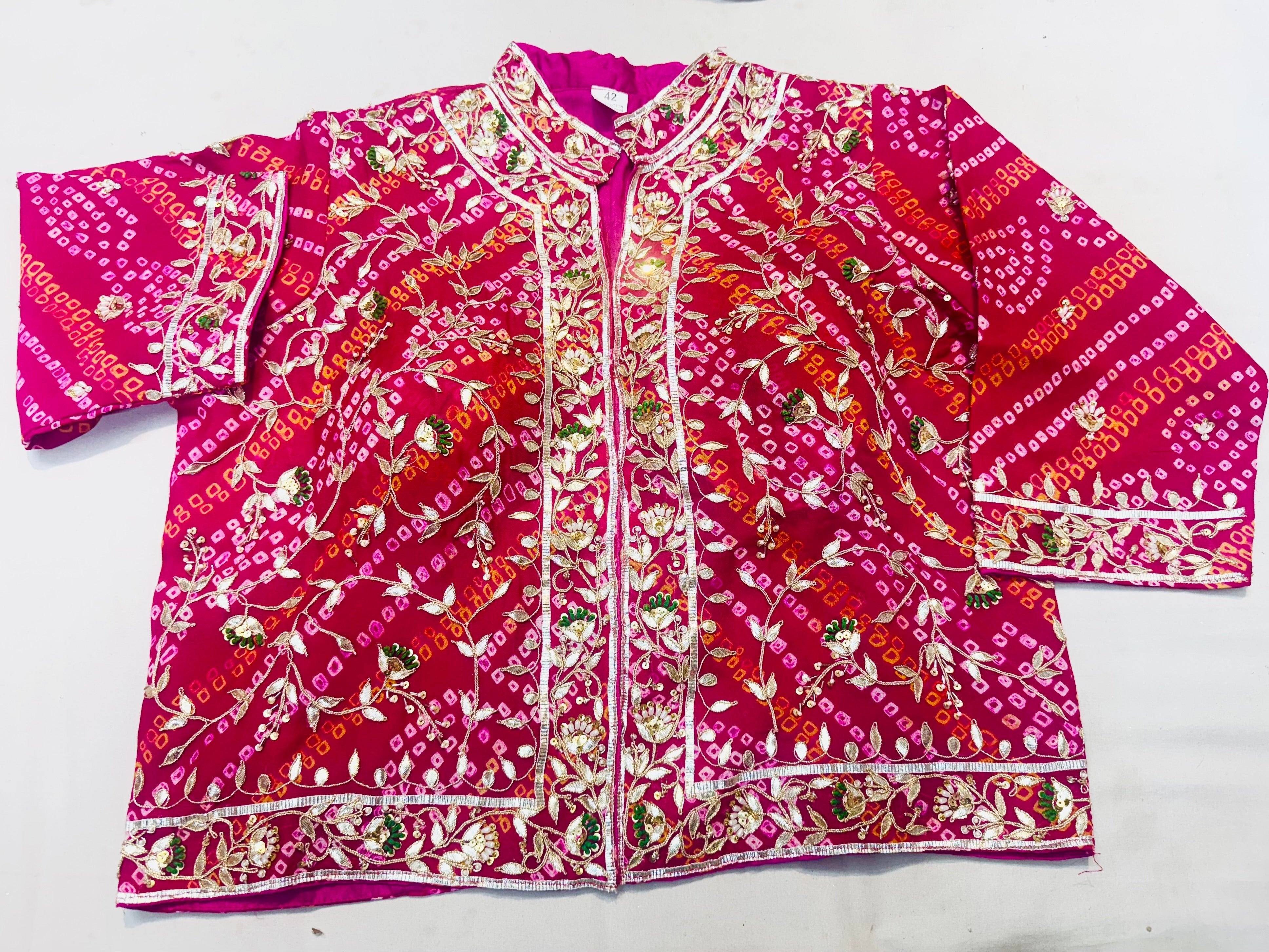 Rani Ojariya hand bhandhej jacket