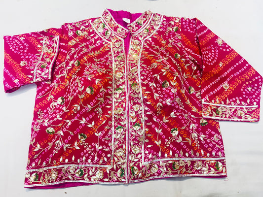 Rani Ojariya hand bhandhej jacket