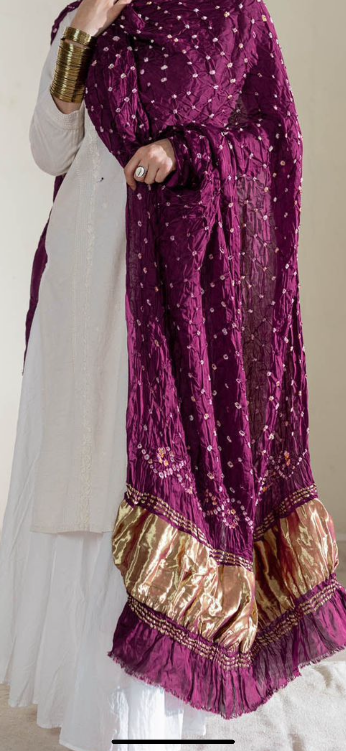Pure modal gajji silk hand bandhej dupattas