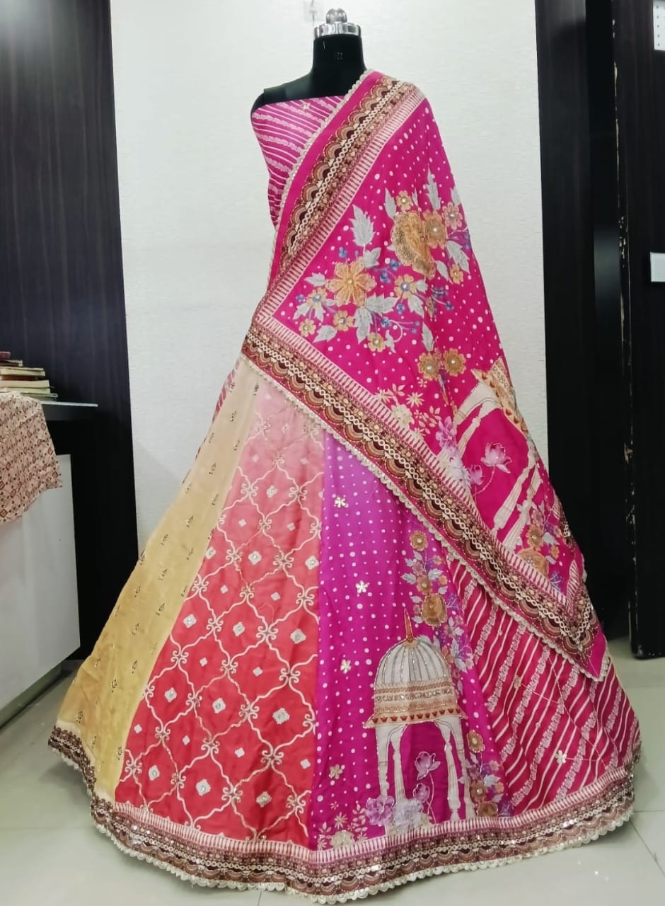 Multi colored carnival lehnga