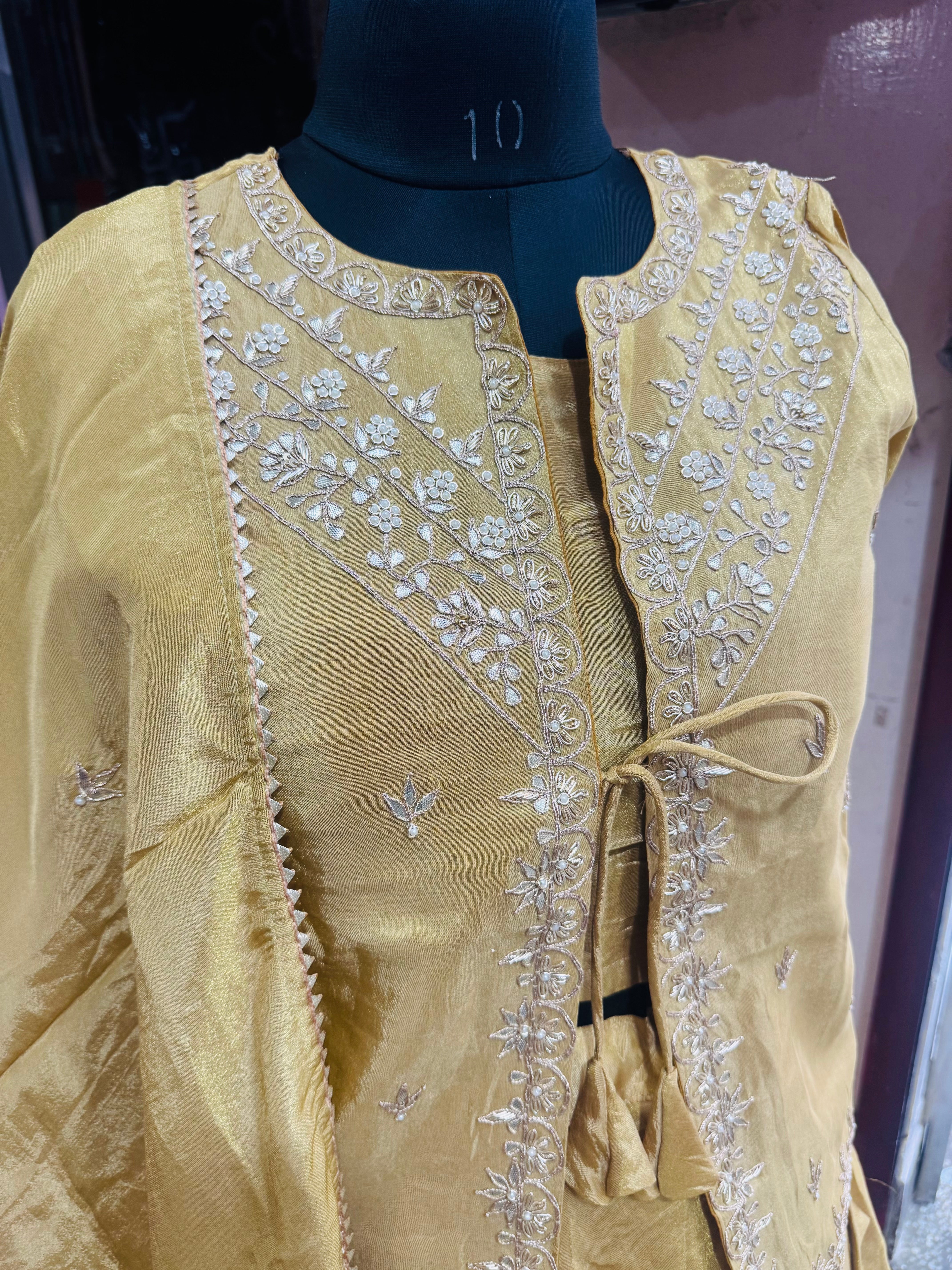 Pure Tissue zardosi work indowestern