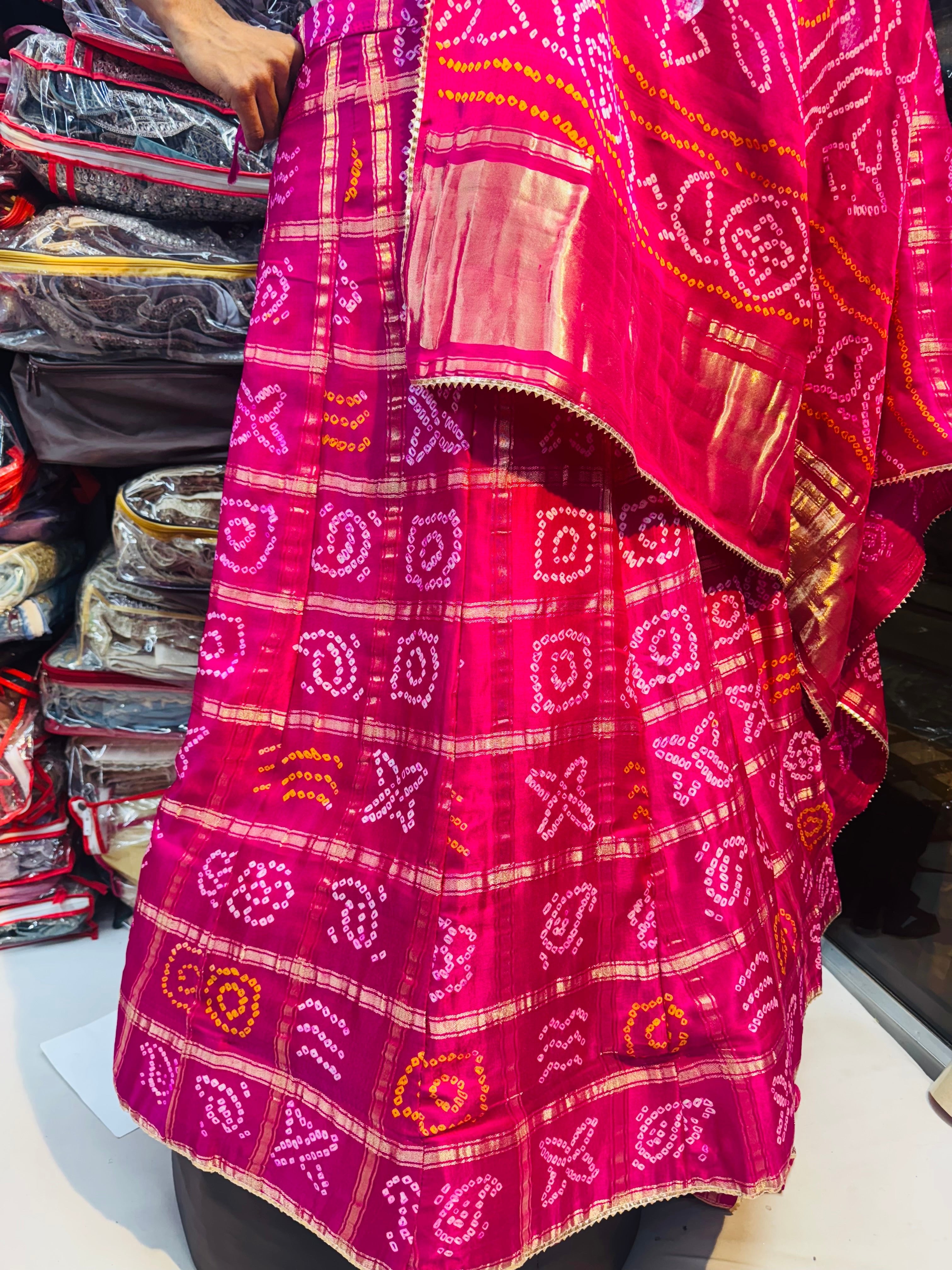Pure gajji silk Ghadchola lehnga without work
