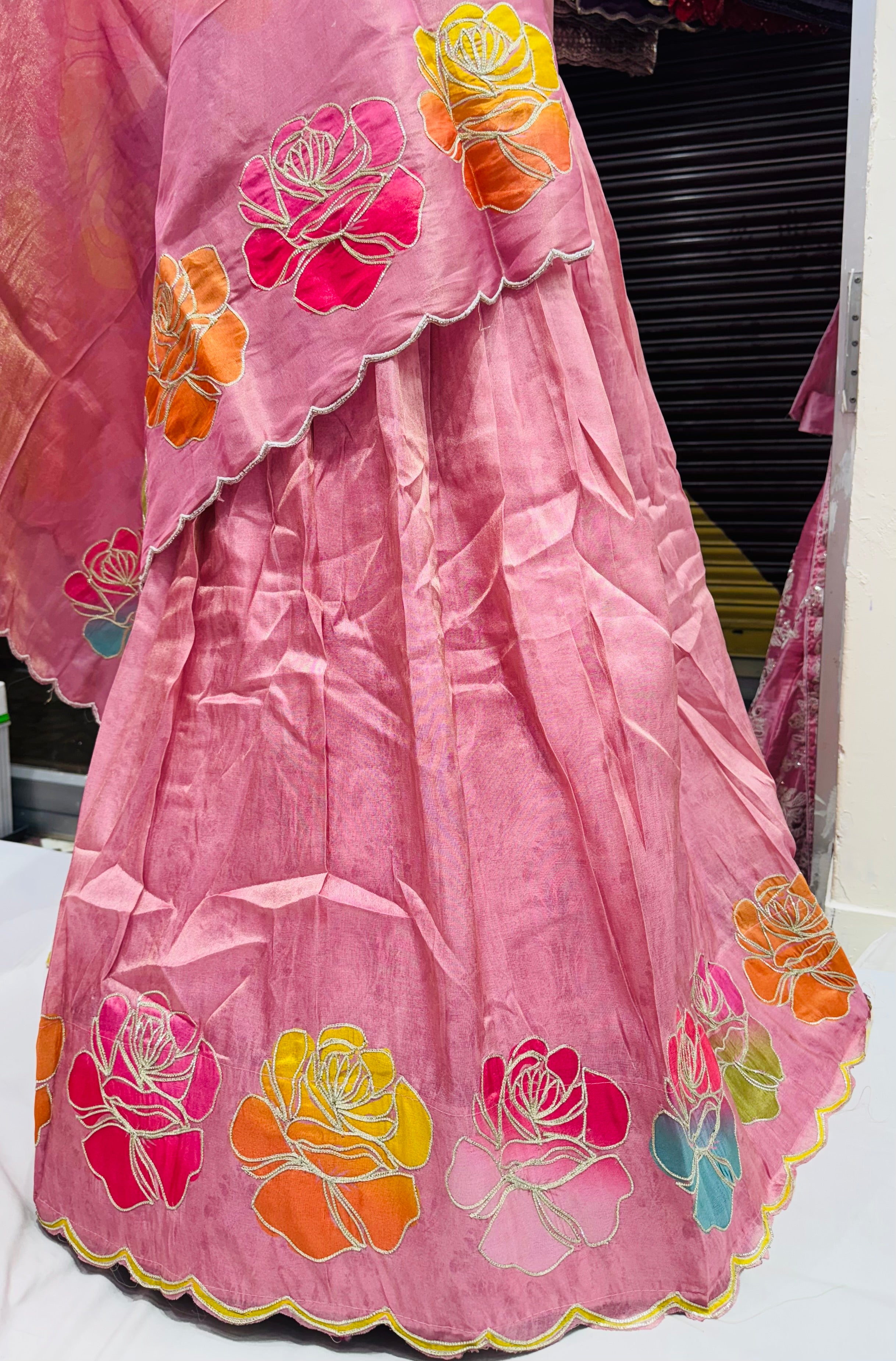 Multi floral cosmos lehnga