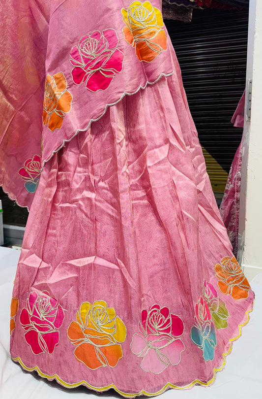 Multi floral cosmos lehnga