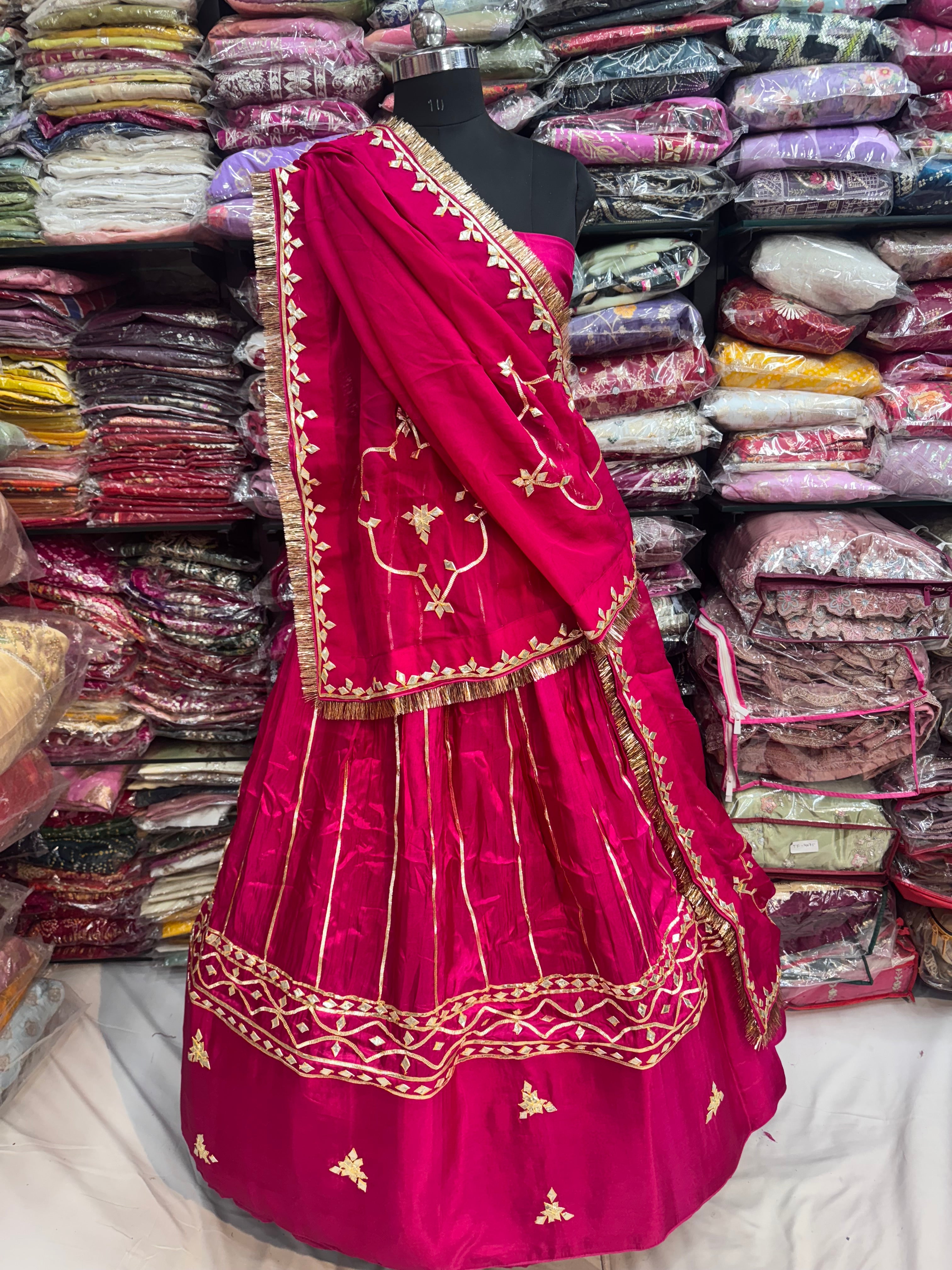 Traditional rajasthani lehnga with turra lace on Dupatta having vintage look