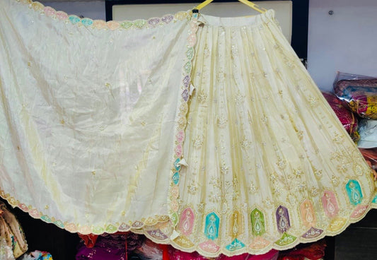 Tissue handwork lehnga