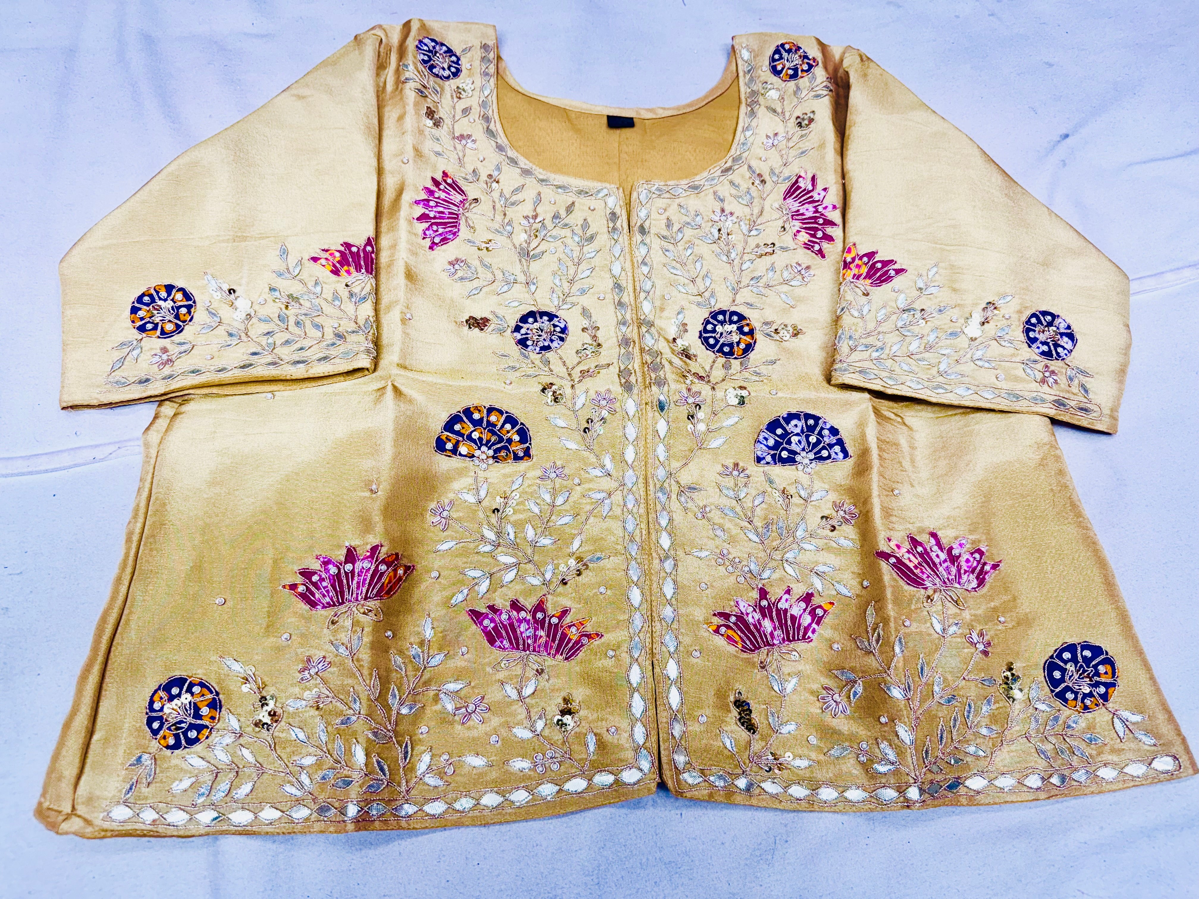 Pure Tissue Jackets with gajji patchwork