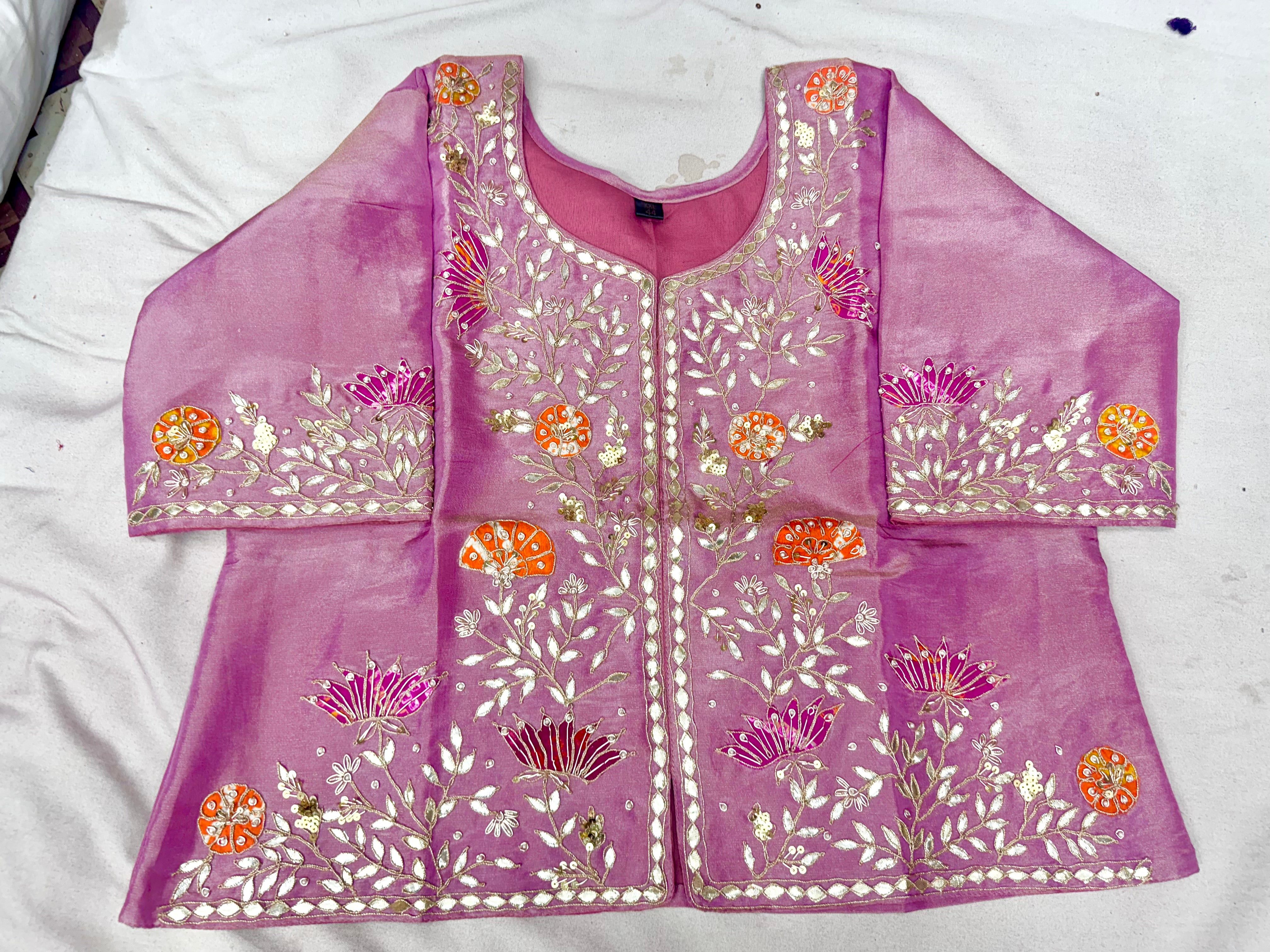 Pure Tissue Jackets with gajji patchwork