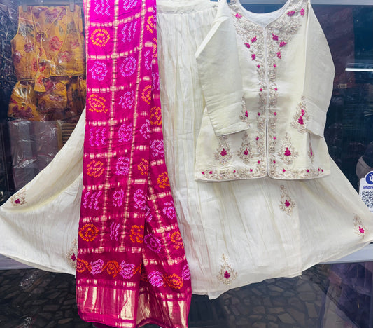 Tissue zardosi gottapatti lehnga