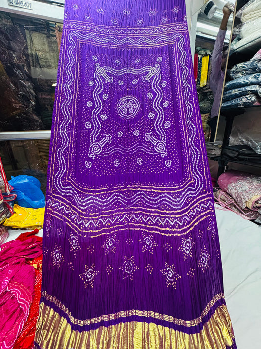 Chandrokhni pure gajji silk dupatta Purple color