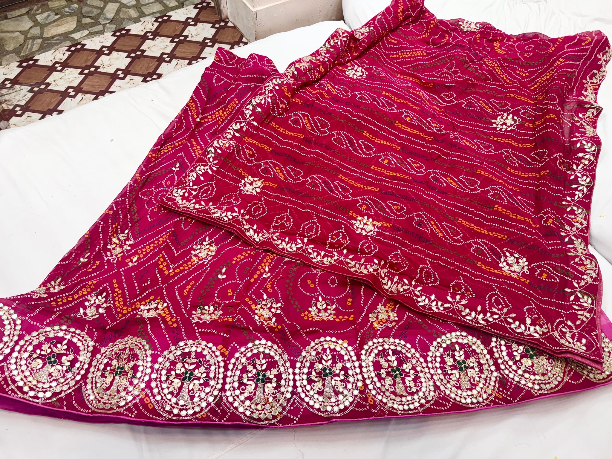 Chundri Lehnga with handwork of gottapatti and dabka