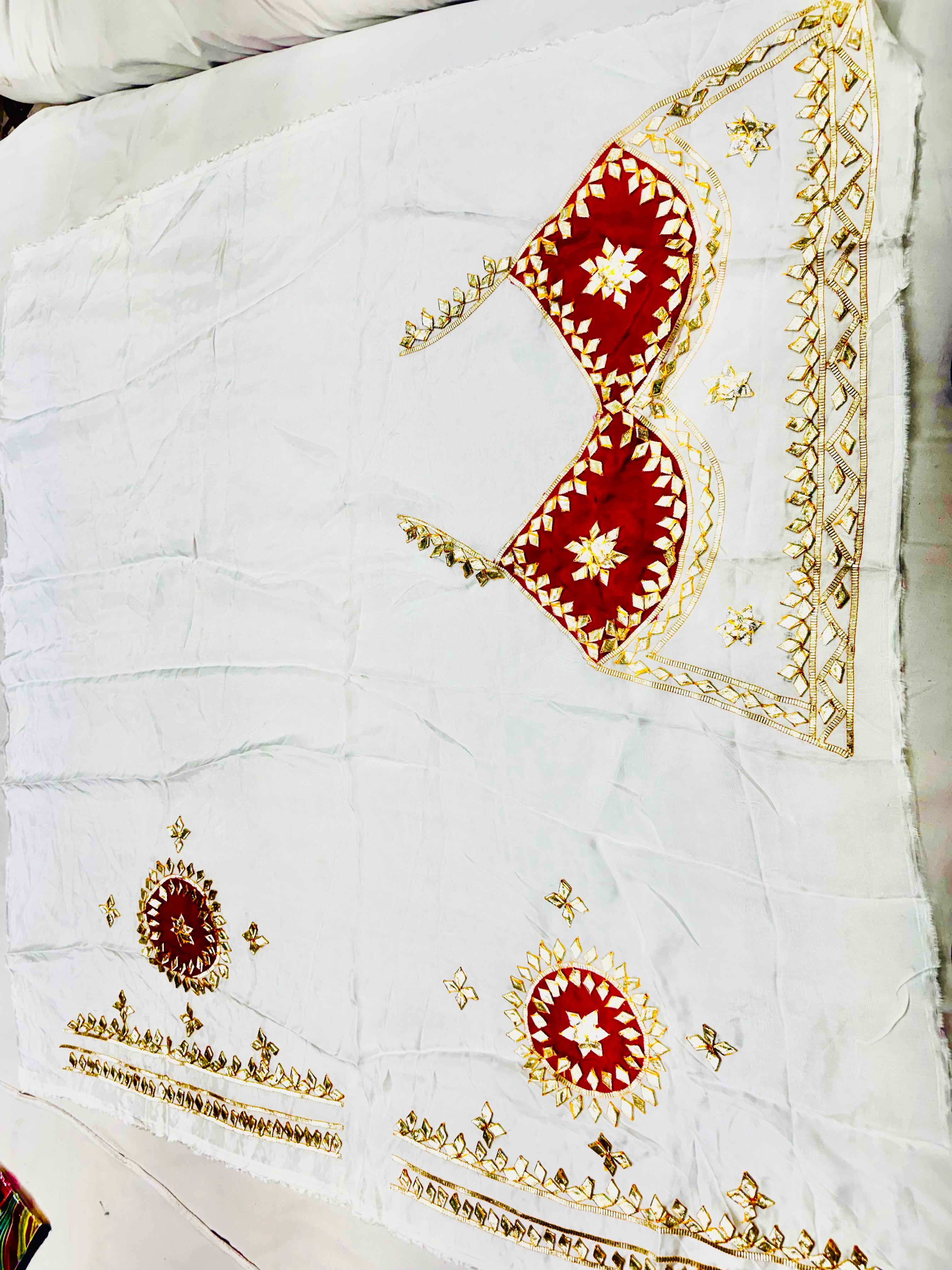 Unstitched pure fabric aangi blouses with hand kachagotta work