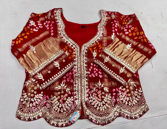 Pure gajji jacket blouse with handwork of marodi and zardosi
