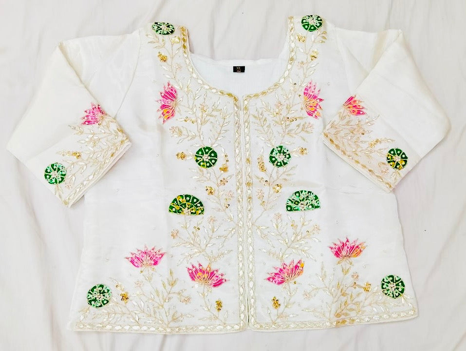Pure Tissue Jackets with gajji patchwork