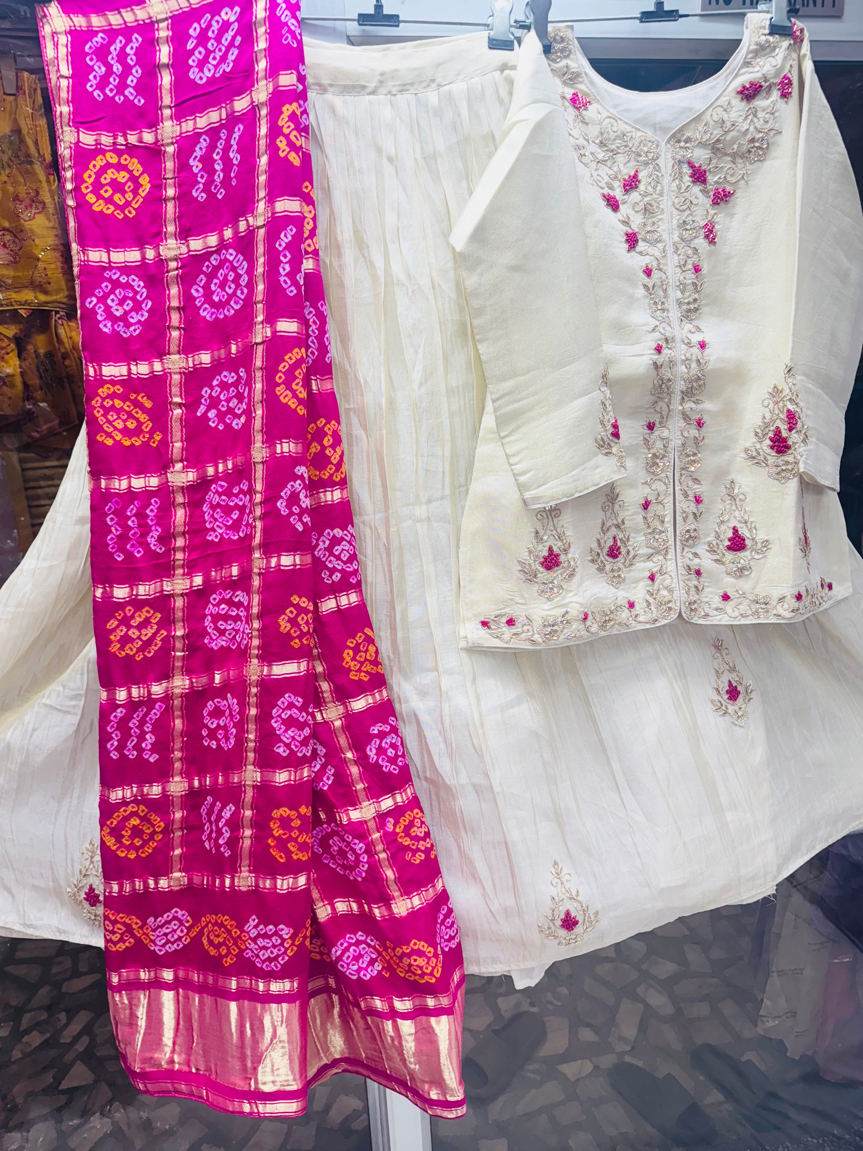 Tissue zardosi gottapatti lehnga