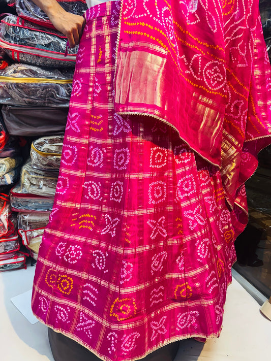Pure gajji silk Ghadchola lehnga without work