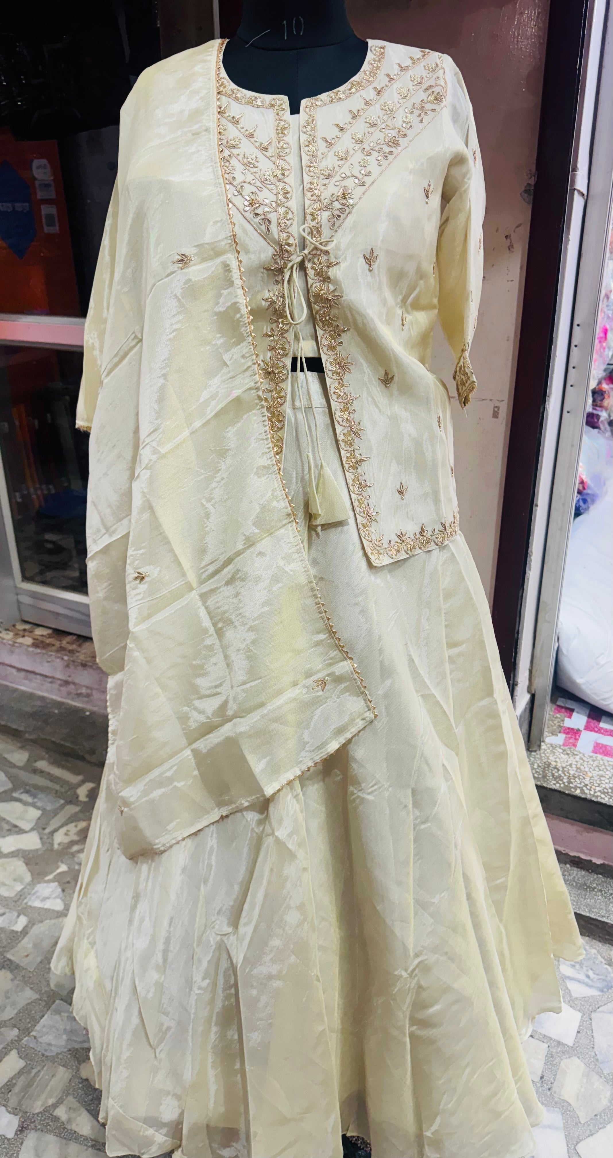 Pure Tissue zardosi work indowestern