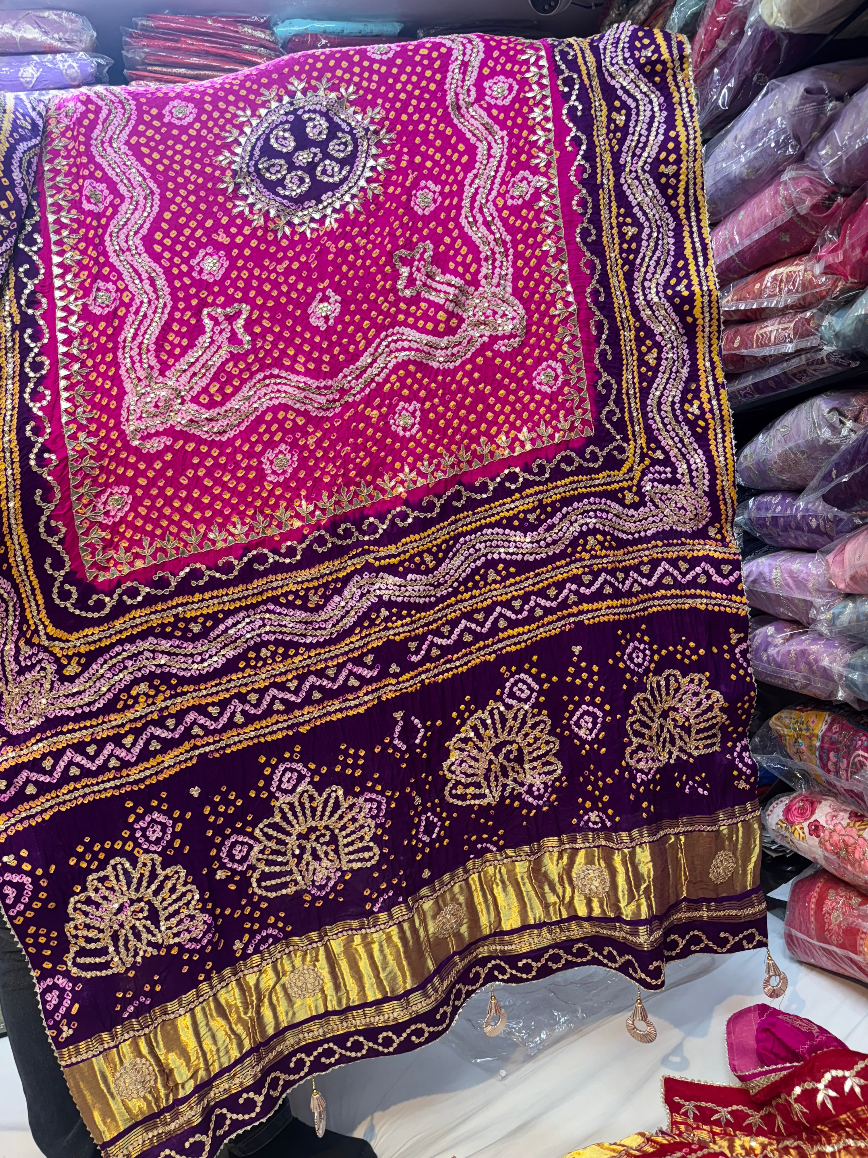 Pure gajji two shade dupatta