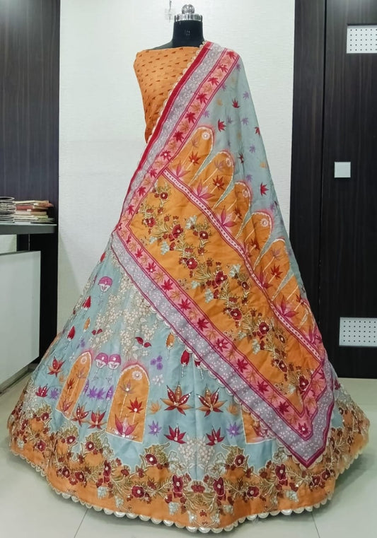 Multi colored carnival lehnga