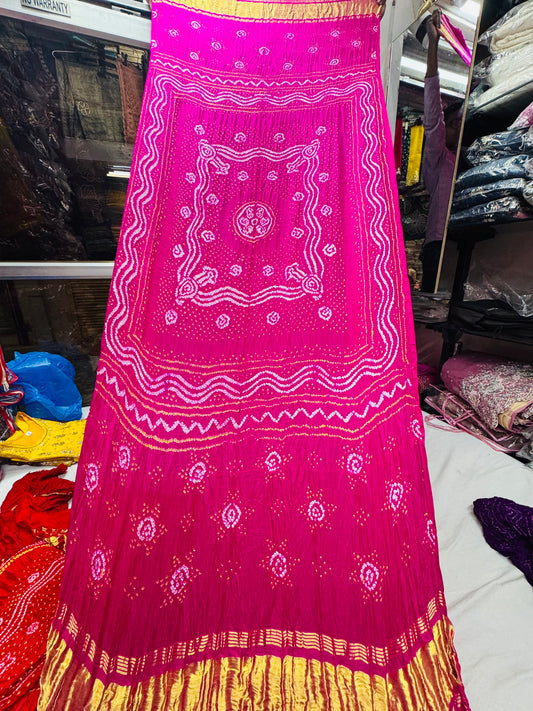 Chandrokhni pure gajji silk dupatta Rani color